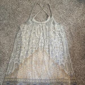 White and Blue Hollister Co. Flowy Summer Shirt